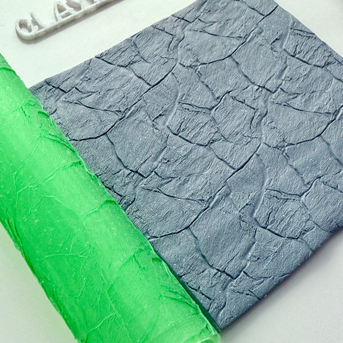 Slate Texture Roller for Polymer Clay – 3D Printed Roller for Realistic Stone Impressions