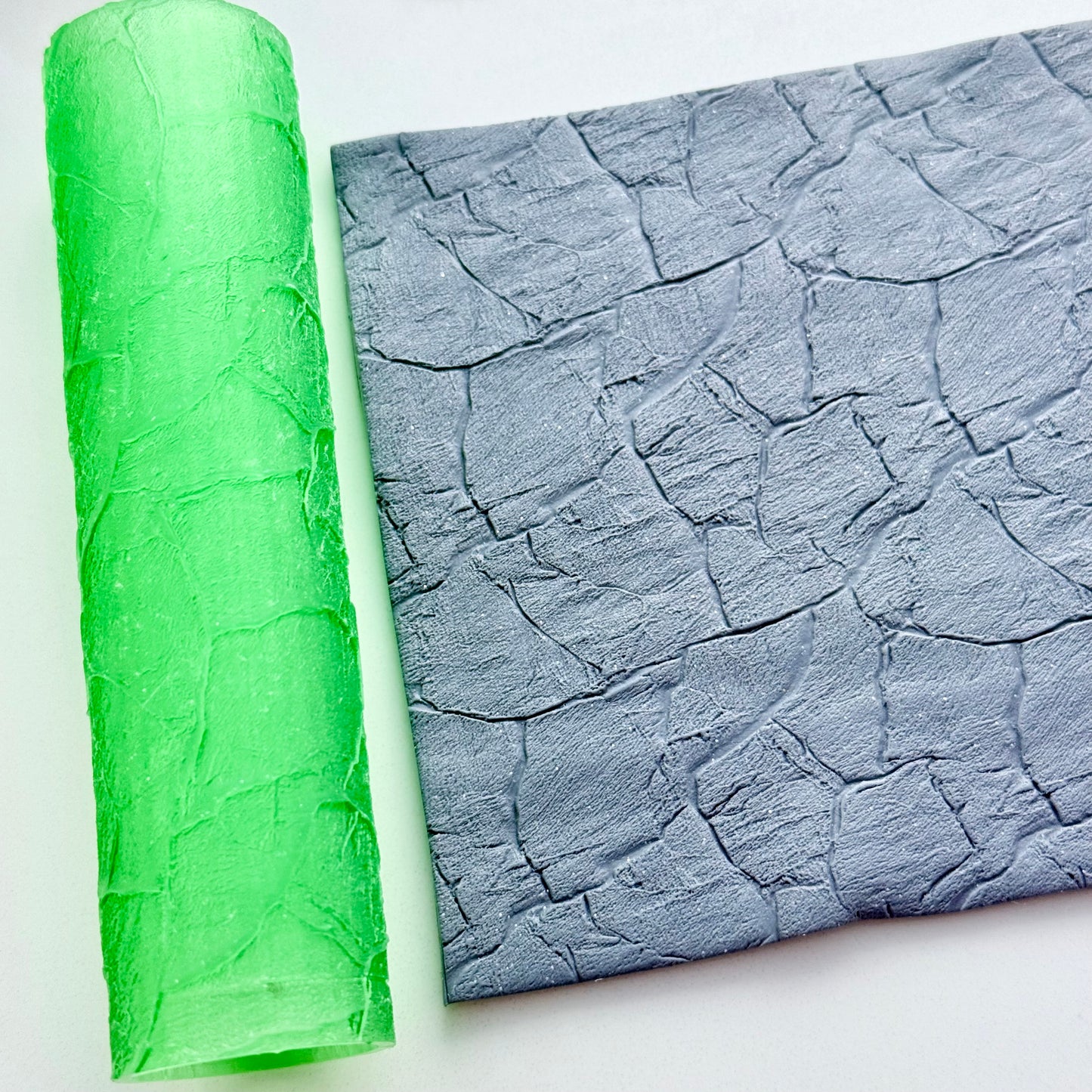 Slate Texture Roller for Polymer Clay – 3D Printed Roller for Realistic Stone Impressions