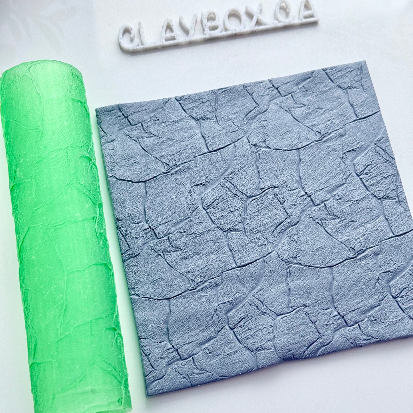 Slate Texture Roller for Polymer Clay – 3D Printed Roller for Realistic Stone Impressions