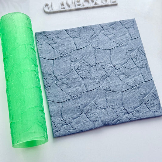 Slate Texture Roller for Polymer Clay – 3D Printed Roller for Realistic Stone Impressions