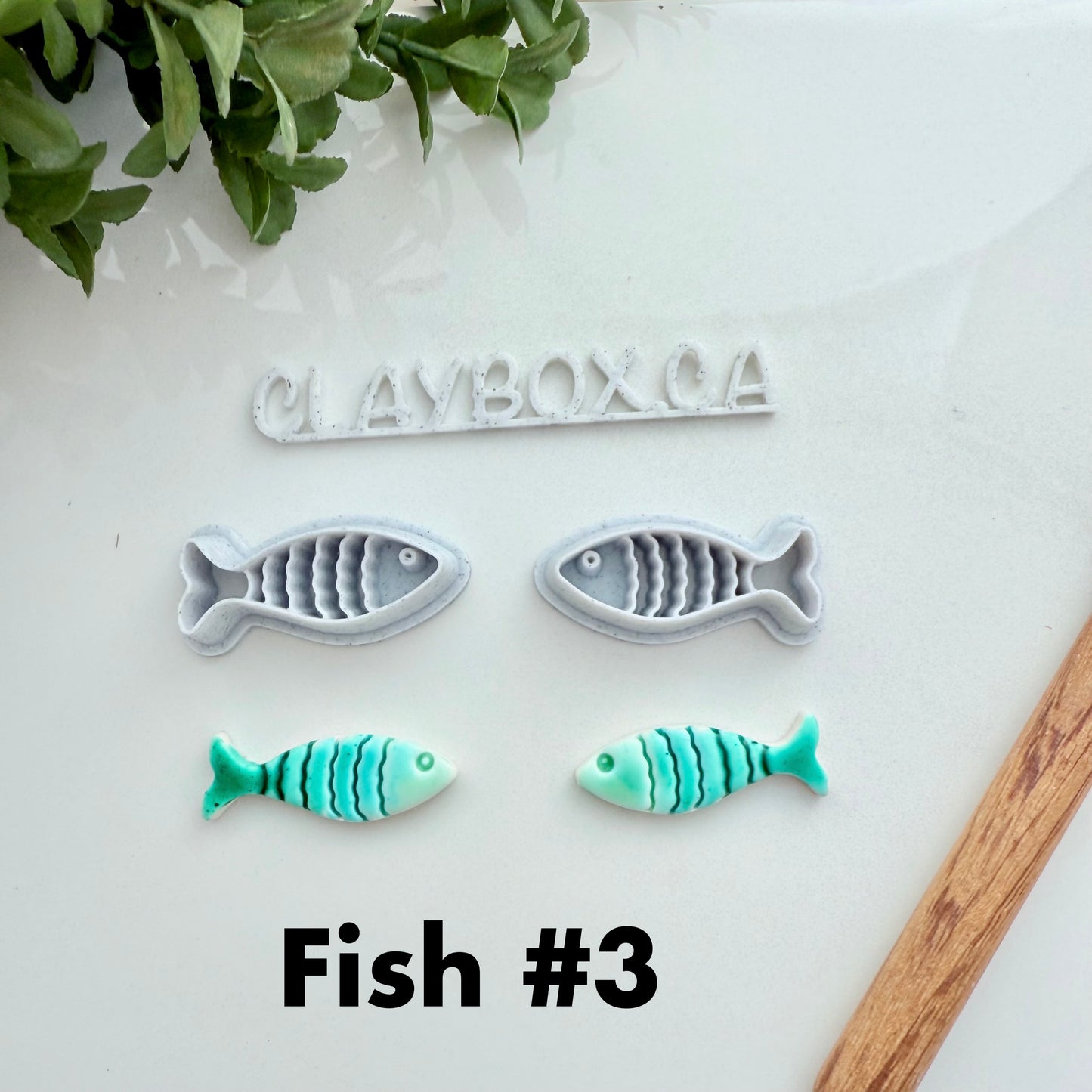 Fish Cutter Pair – 3D Printed Polymer Clay Cutters (6 Styles Available)