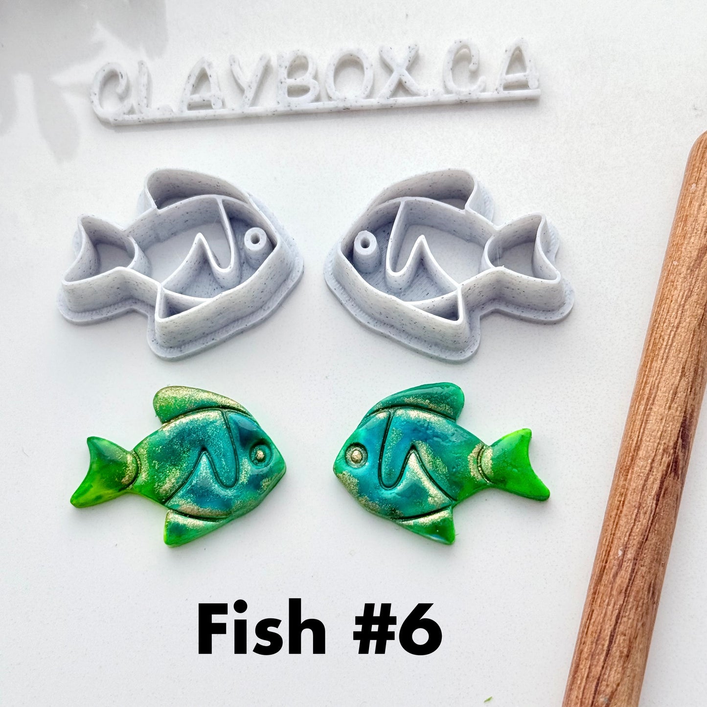 Fish Cutter Pair – 3D Printed Polymer Clay Cutters (6 Styles Available)