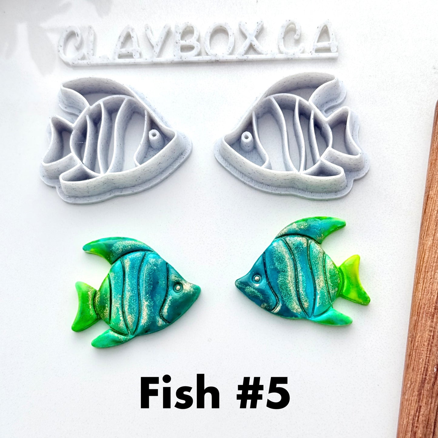 Fish Cutter Pair – 3D Printed Polymer Clay Cutters (6 Styles Available)