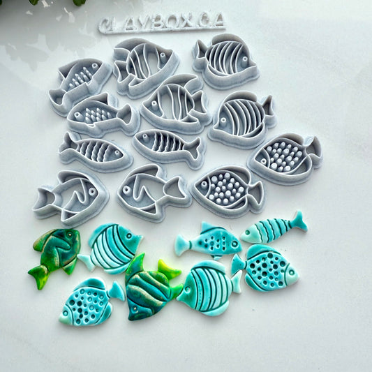 Fish Cutter Pair – 3D Printed Polymer Clay Cutters (6 Styles Available)