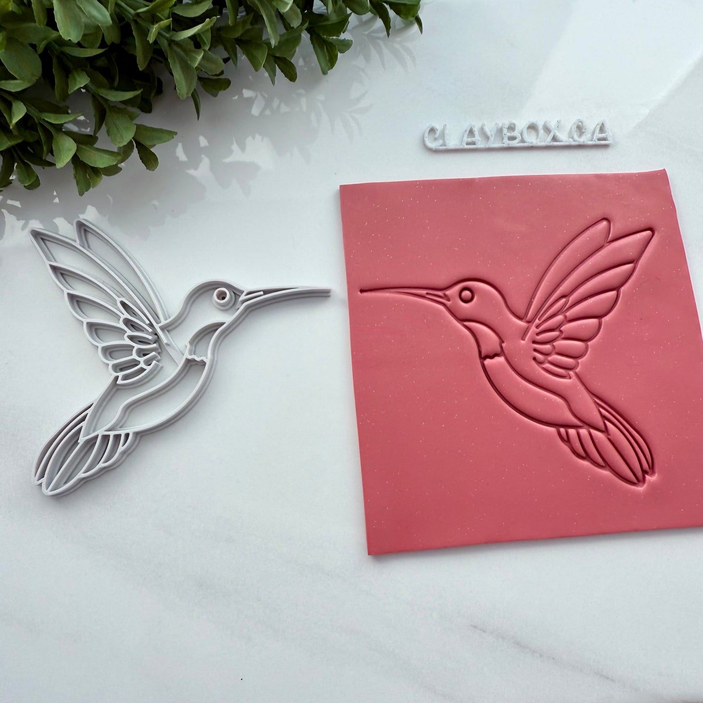 Large Hummingbird Clay Stamp | Bird Texture Stamp for Pottery or Polymer Clay