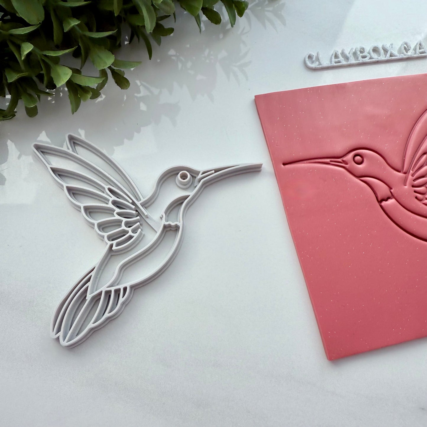 Large Hummingbird Clay Stamp | Bird Texture Stamp for Pottery or Polymer Clay