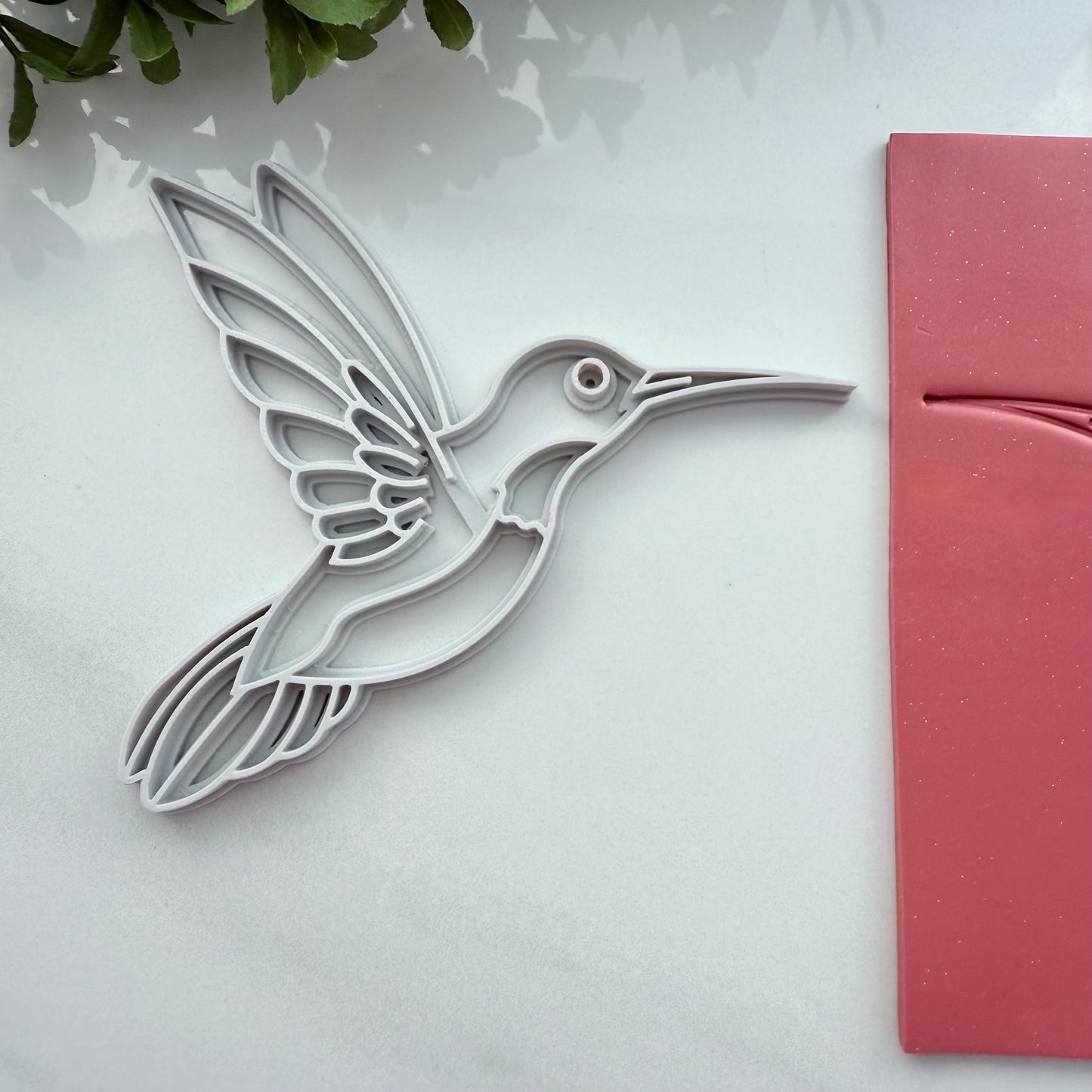 Large Hummingbird Clay Stamp | Bird Texture Stamp for Pottery or Polymer Clay