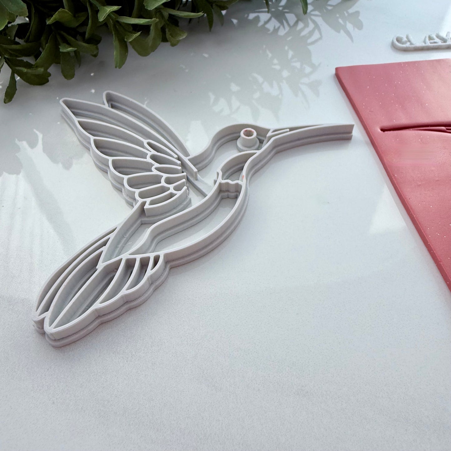 Large Hummingbird Clay Stamp | Bird Texture Stamp for Pottery or Polymer Clay