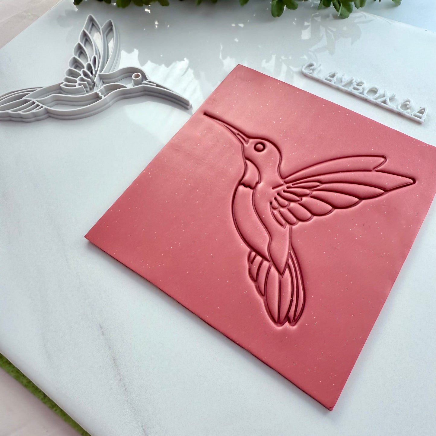 Large Hummingbird Clay Stamp | Bird Texture Stamp for Pottery or Polymer Clay