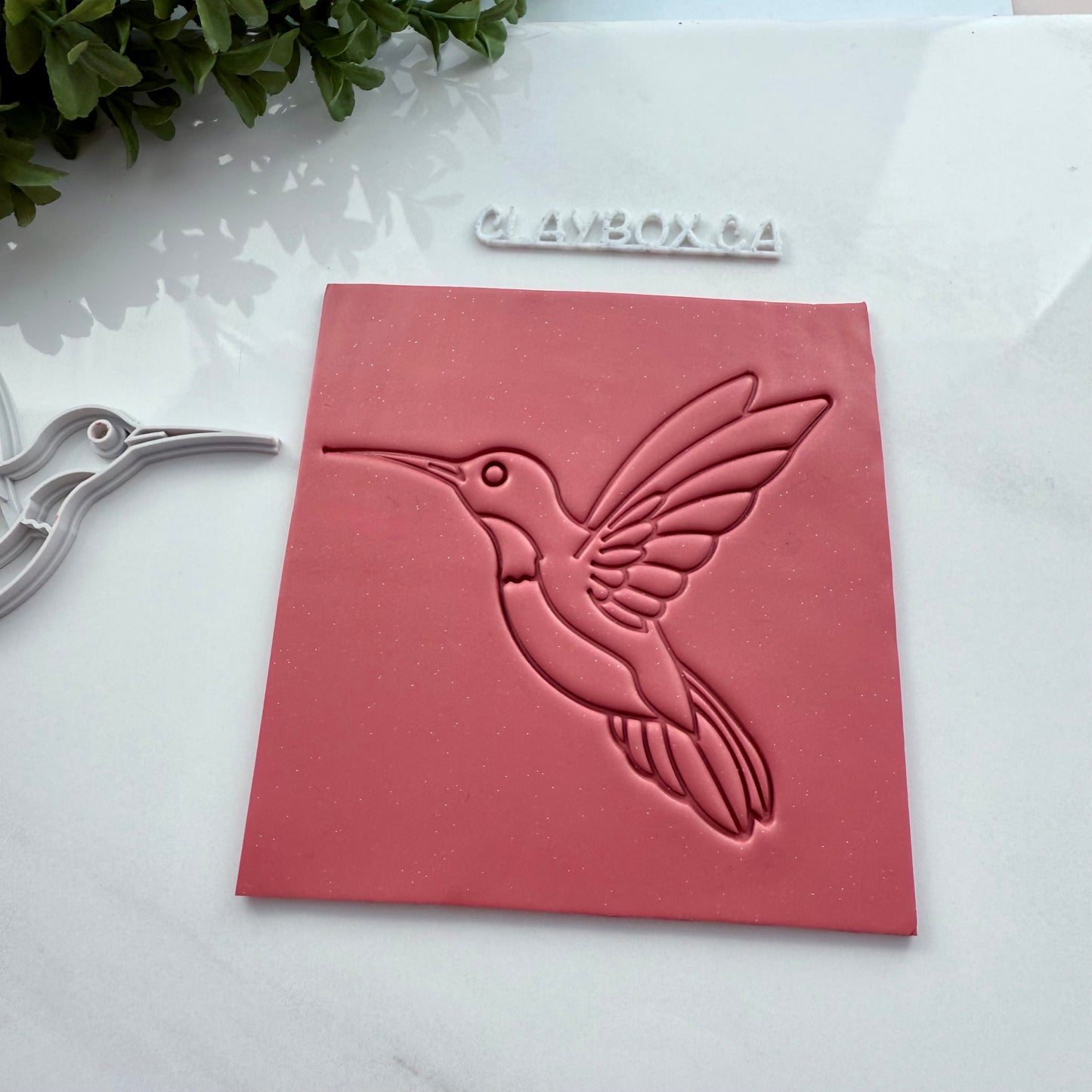 Large Hummingbird Clay Stamp | Bird Texture Stamp for Pottery or Polymer Clay