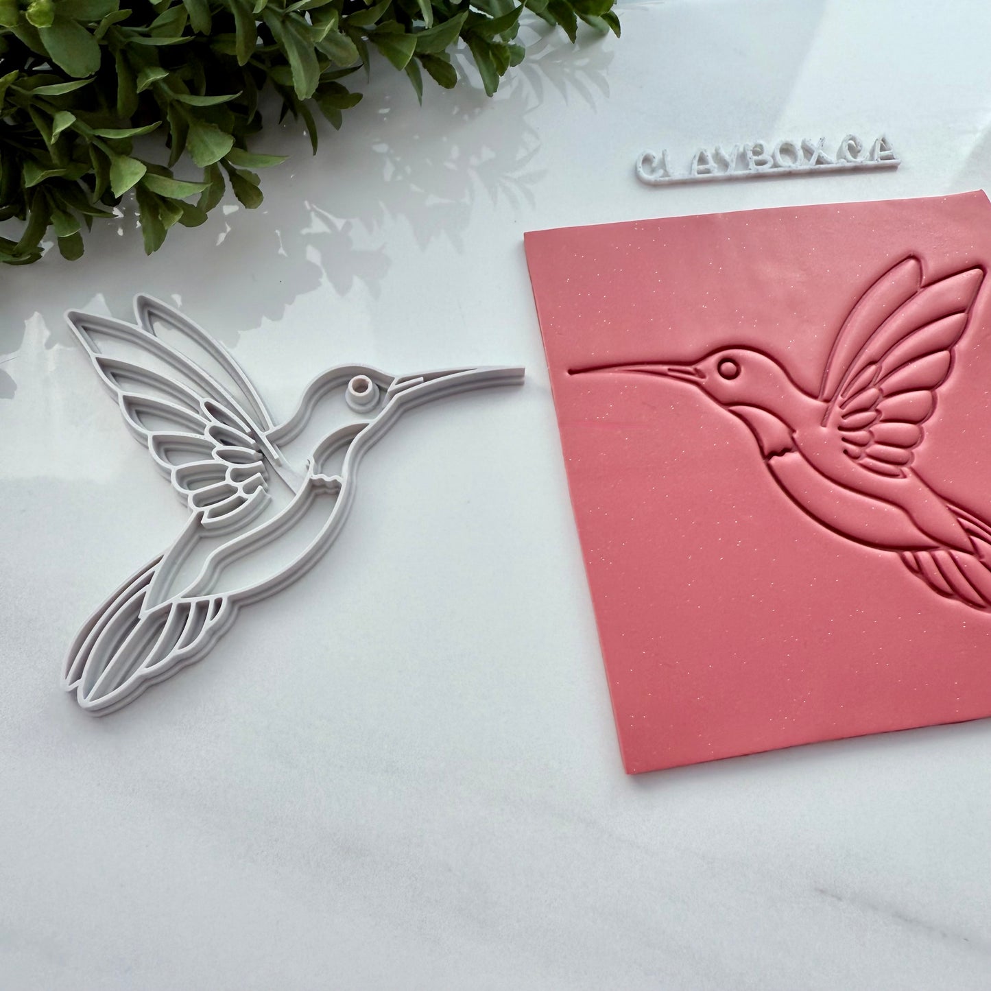 Large Hummingbird Clay Stamp | Bird Texture Stamp for Pottery or Polymer Clay