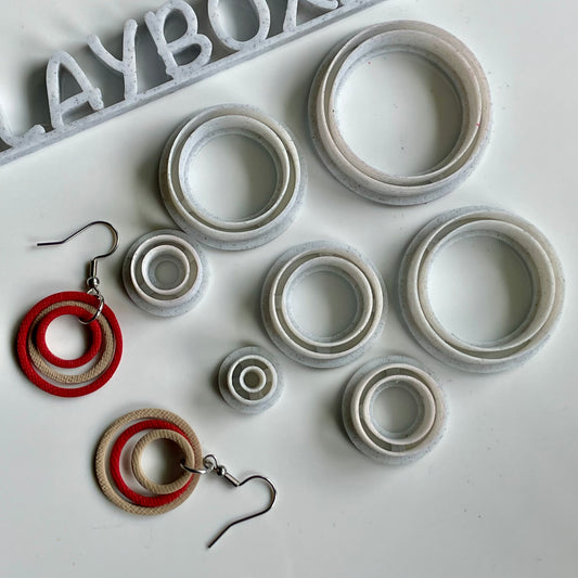 Skinny circles donut set - made for use with polymer clay