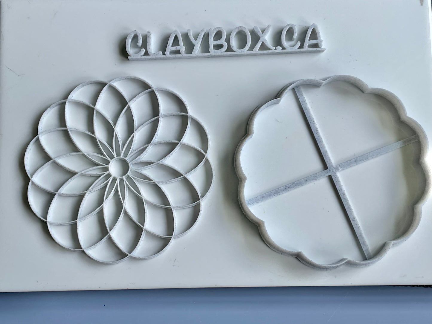 Spiral petals large stamp and matching cutter - made for use with polymer clay