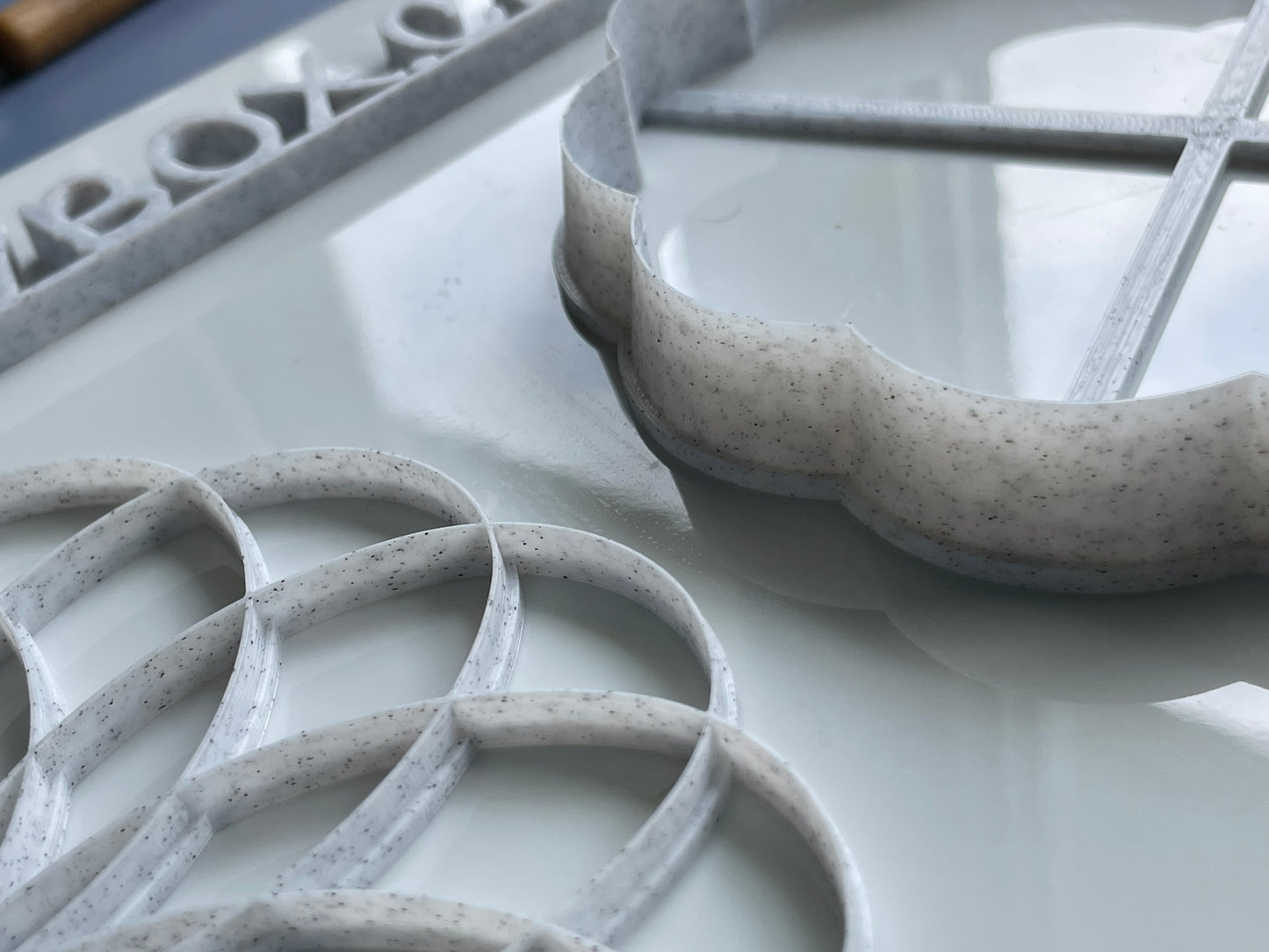 Spiral petals large stamp and matching cutter - made for use with polymer clay