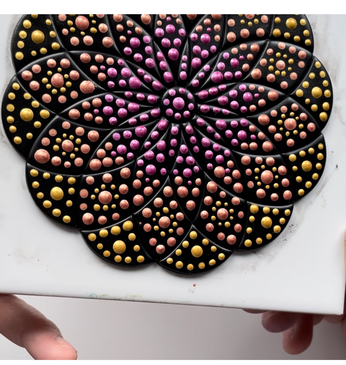 Spiral petals large stamp and matching cutter - made for use with polymer clay