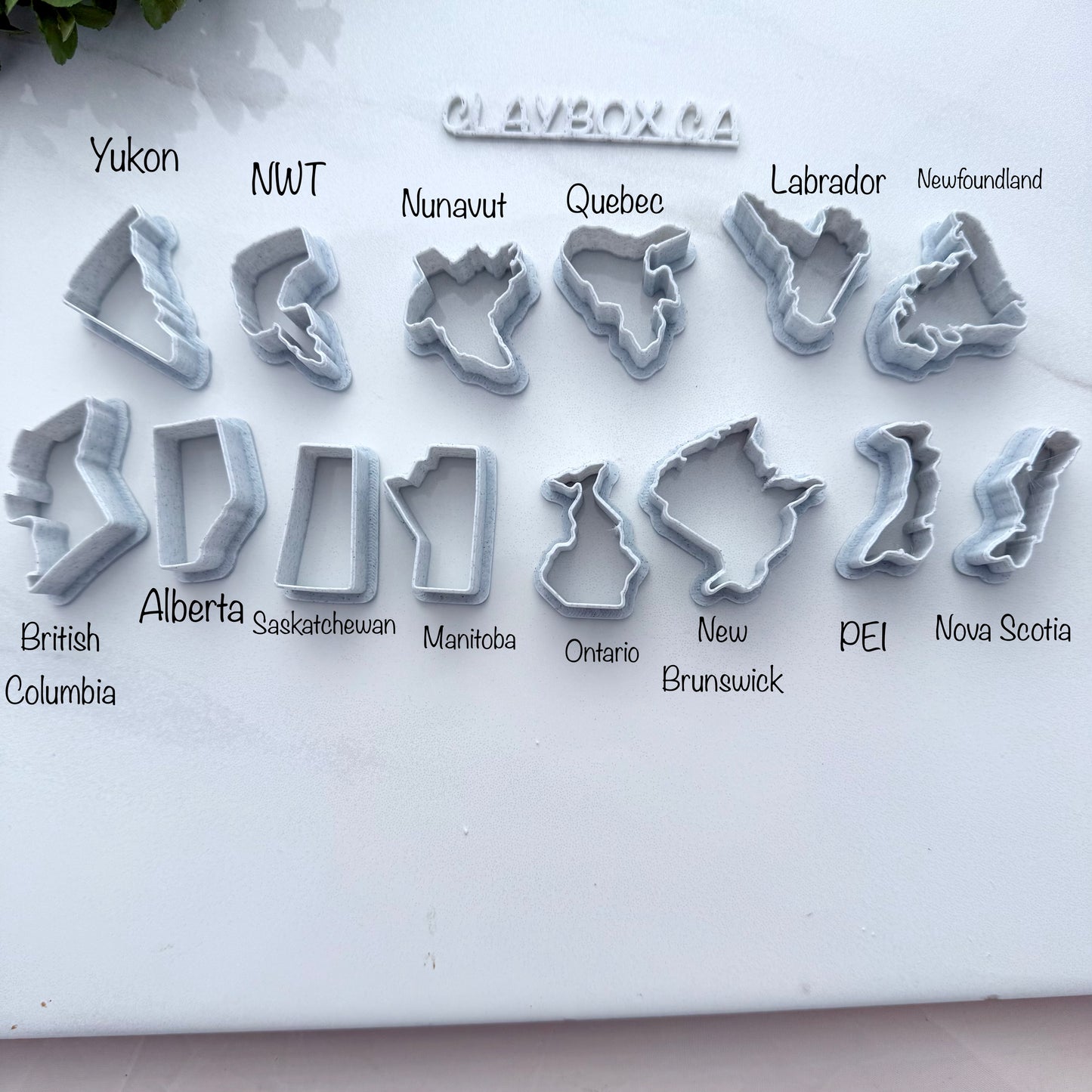Canadian Province Polymer Clay Cutters – All Provinces & Territories – Canada Map Clay Cutters – Earring Cutters – Clay Box Supplies