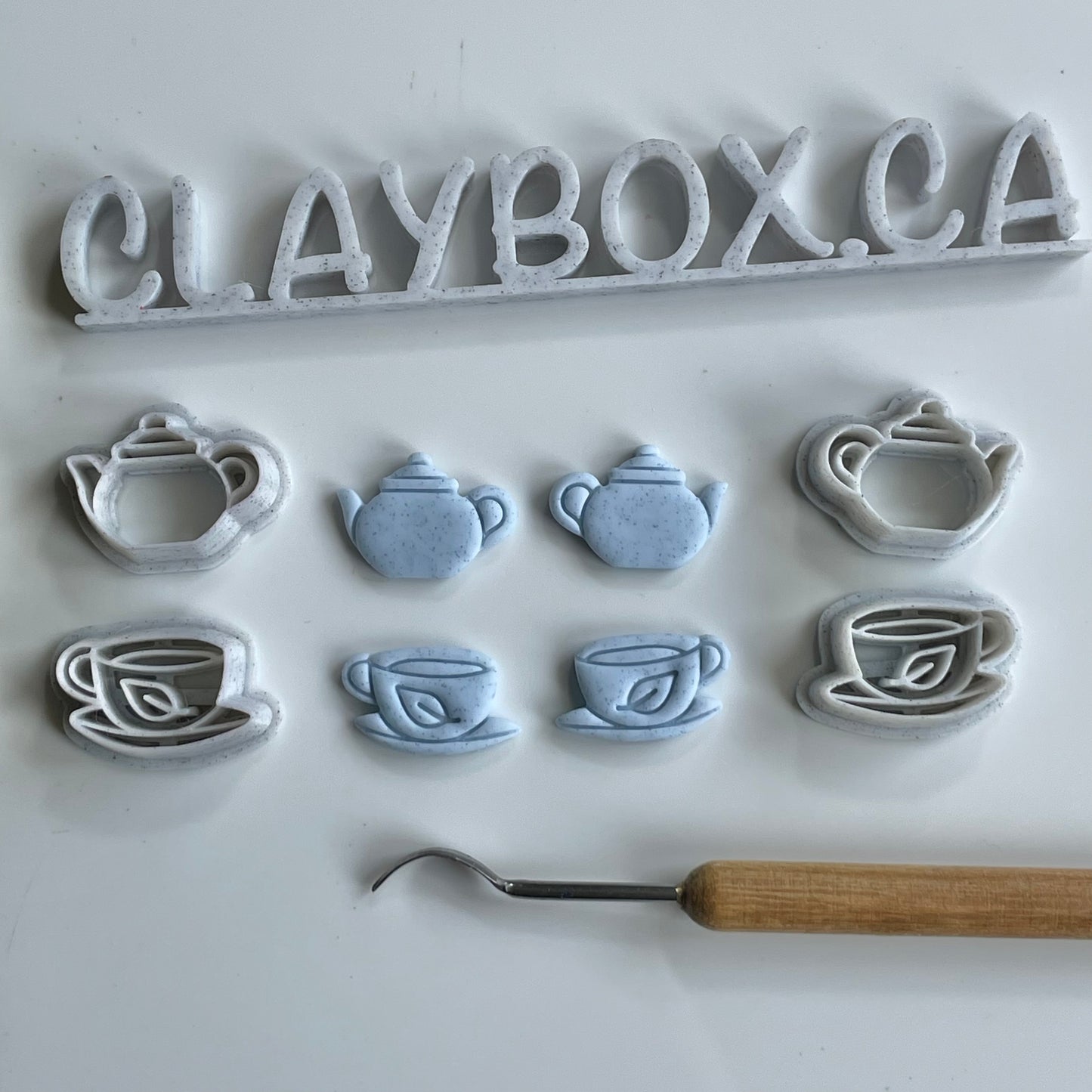 Teapot and teacup stamp/cutter set - two pairs