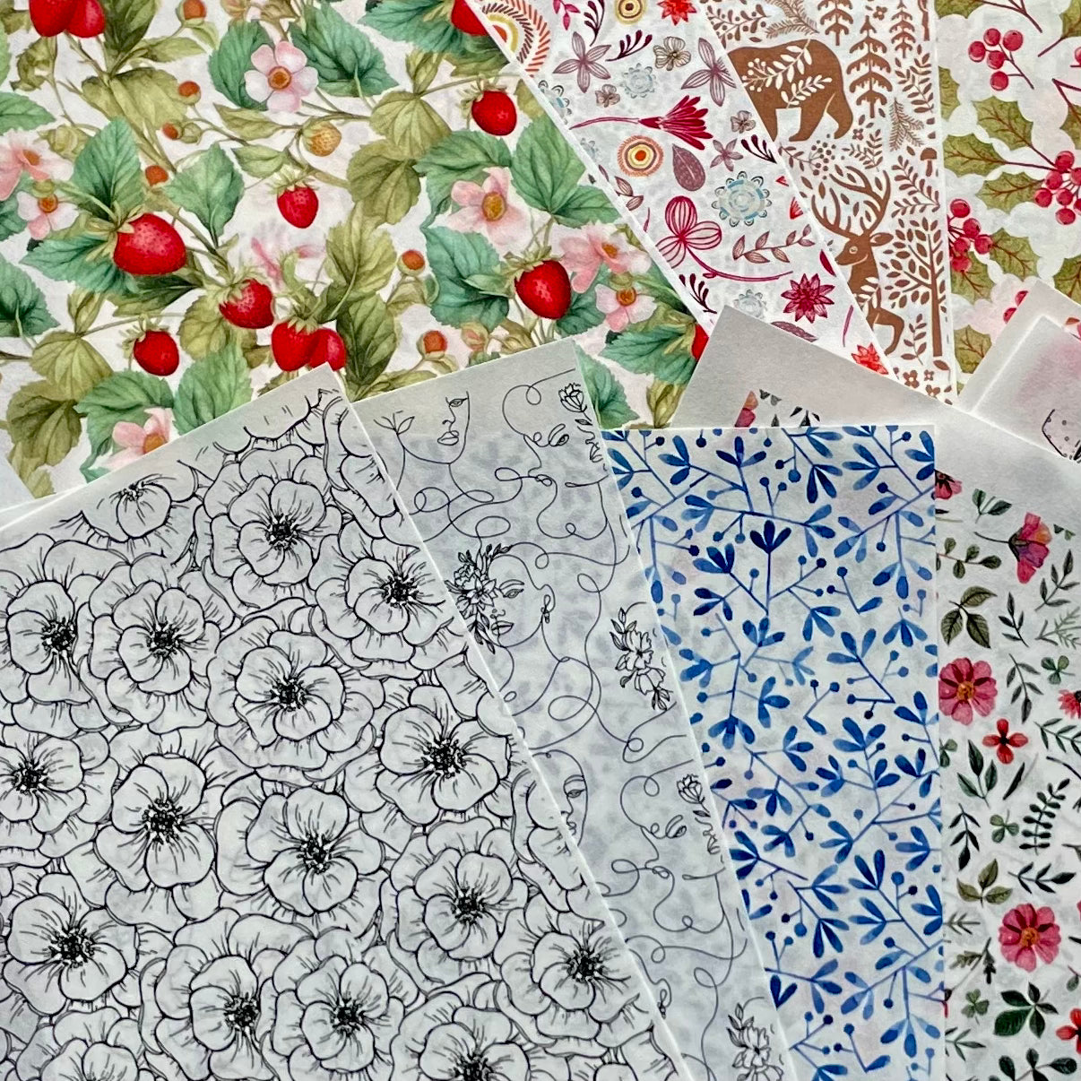 Various image transfers - for use with polymer clay