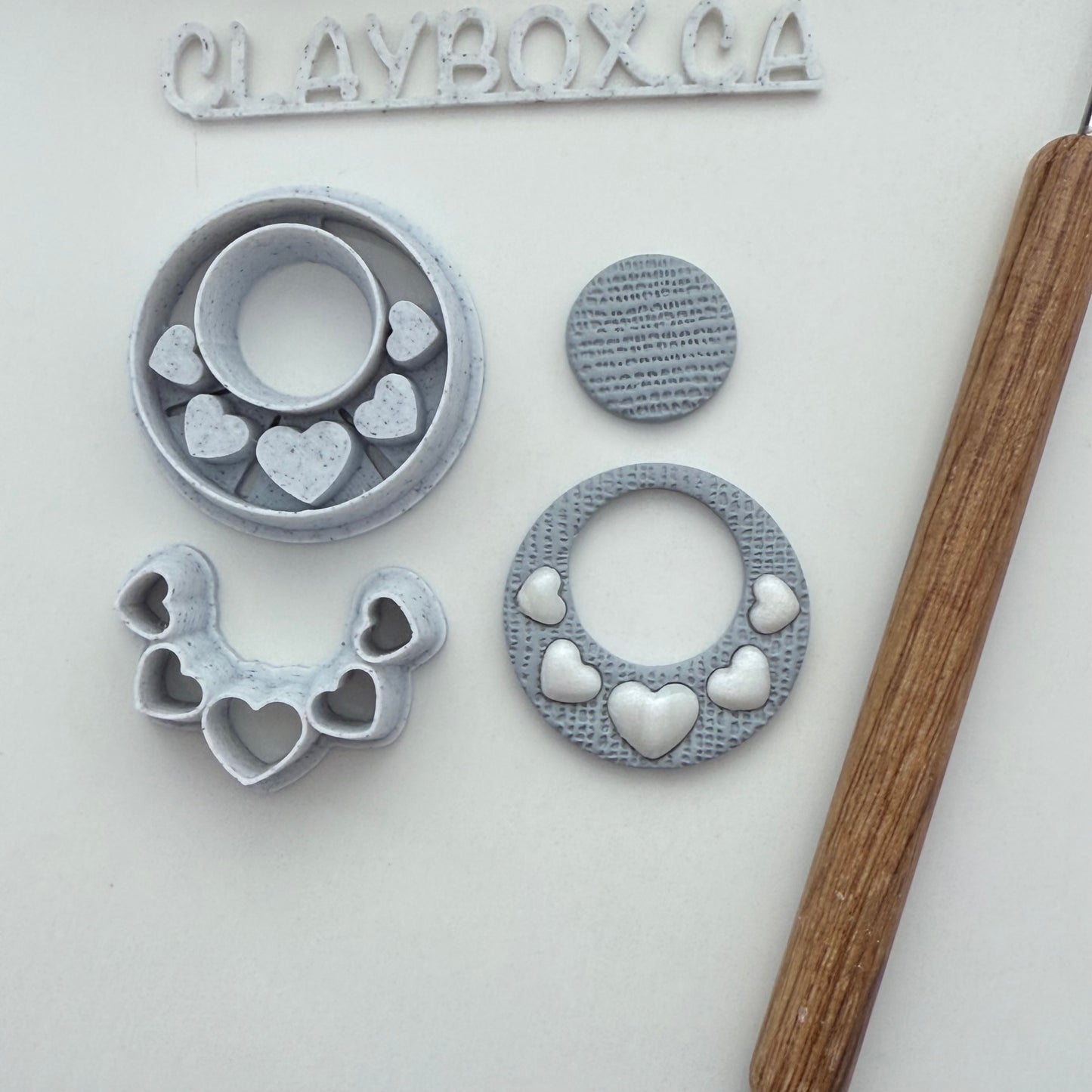 Heart Hoop Bezel Polymer Clay Cutter Pair