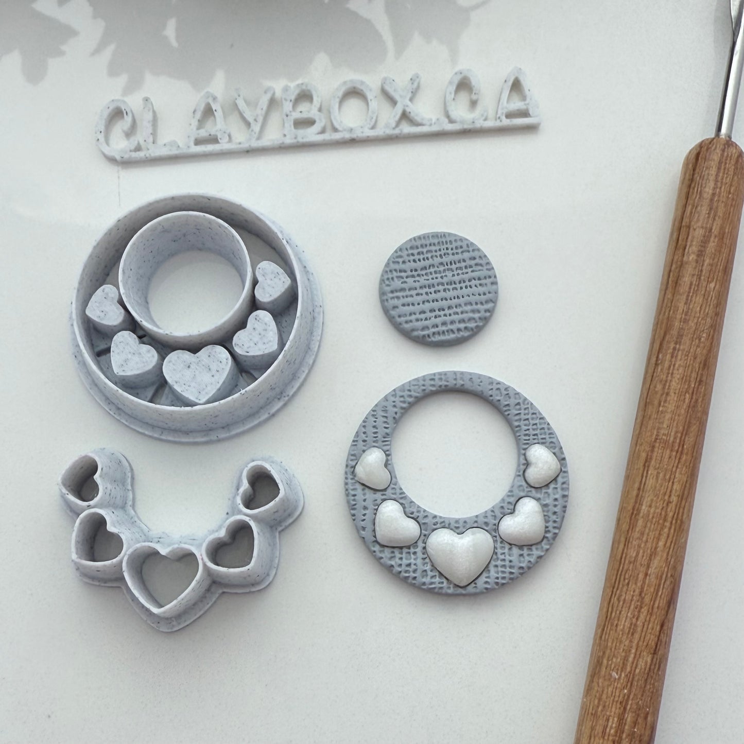 Heart Hoop Bezel Polymer Clay Cutter Pair