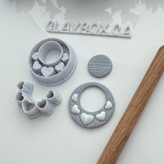 Heart Hoop Bezel Polymer Clay Cutter Pair