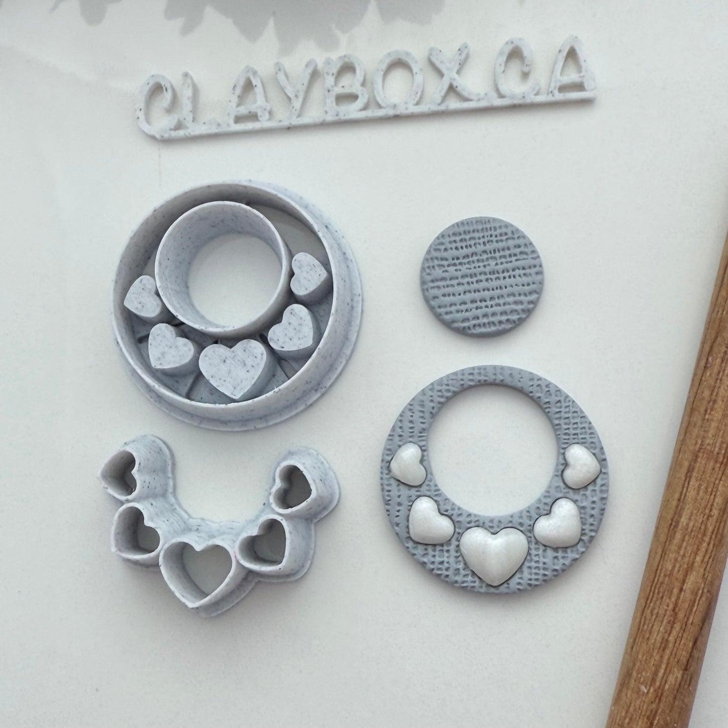 Heart Hoop Bezel Polymer Clay Cutter Pair