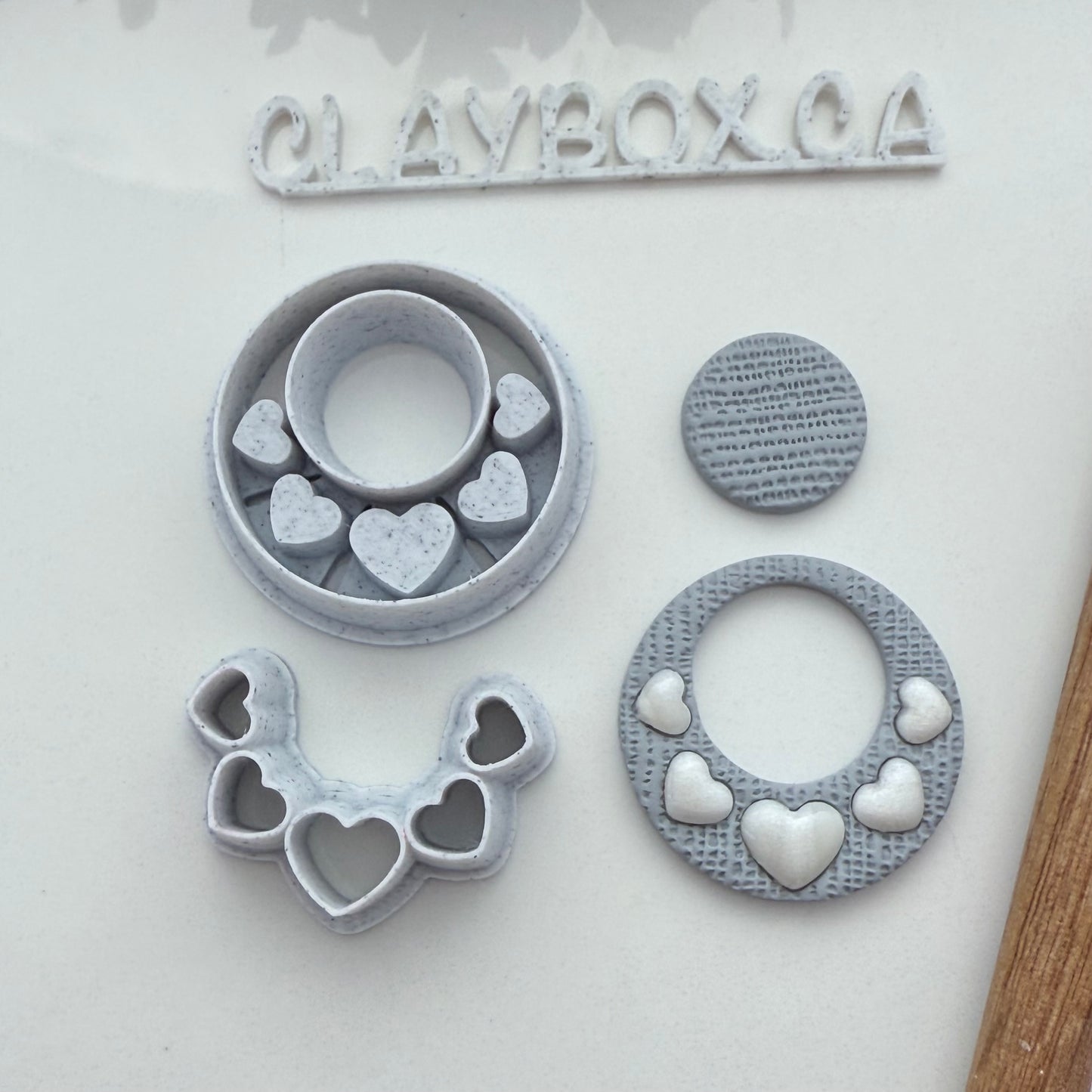 Heart Hoop Bezel Polymer Clay Cutter Pair