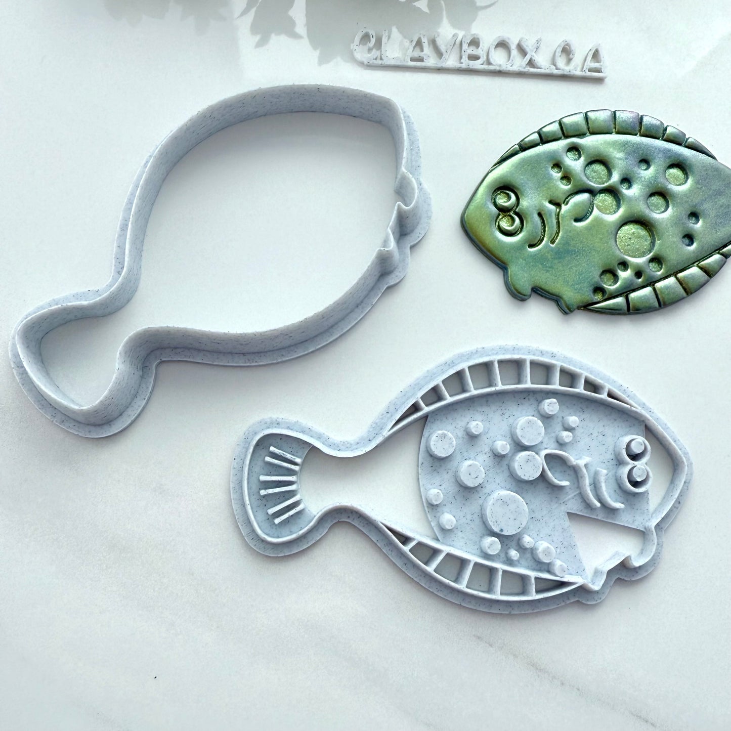 Large Flounder Pottery Stamp and Cutter – 3D Printed Clay Tools