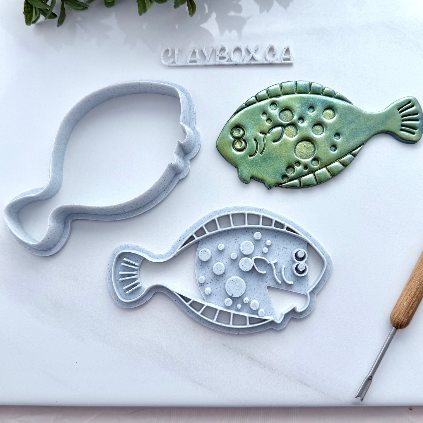 Large Flounder Pottery Stamp and Cutter – 3D Printed Clay Tools