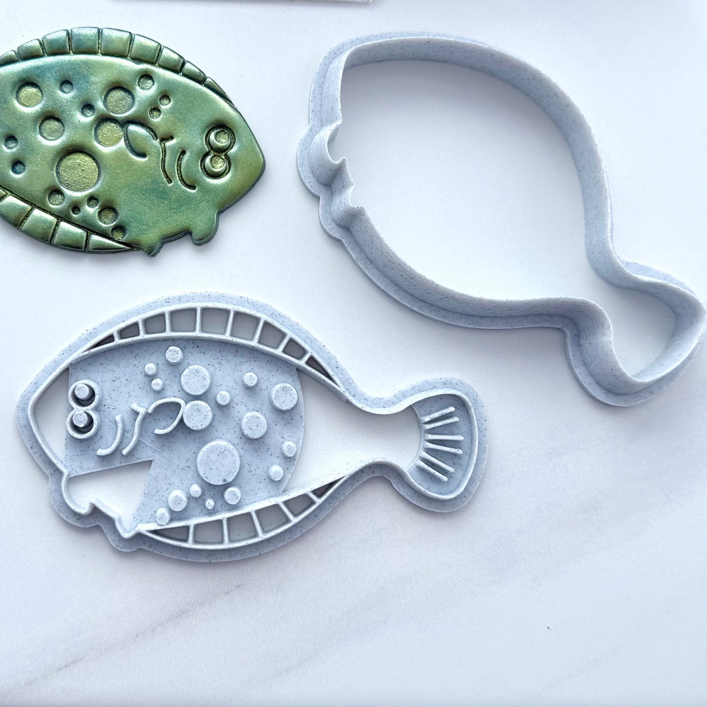 Large Flounder Pottery Stamp and Cutter – 3D Printed Clay Tools