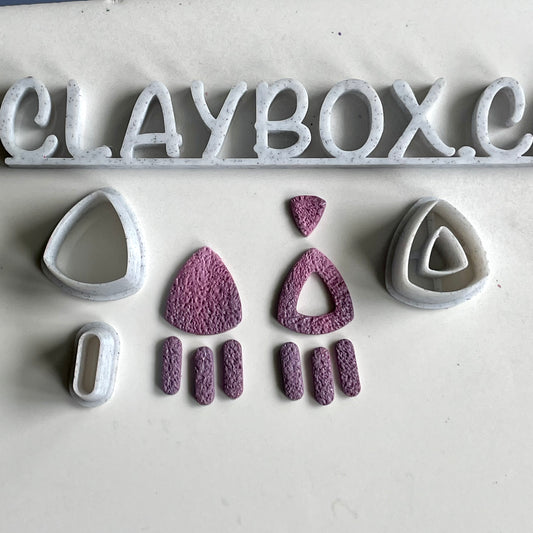 Curved triangle dangle cutter set - three pieces