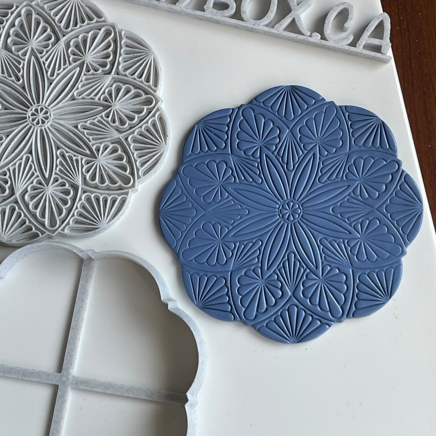 Mandala 4 Large Stamp and Cutter Set | Polymer Clay Tools for Coasters & Dishes
