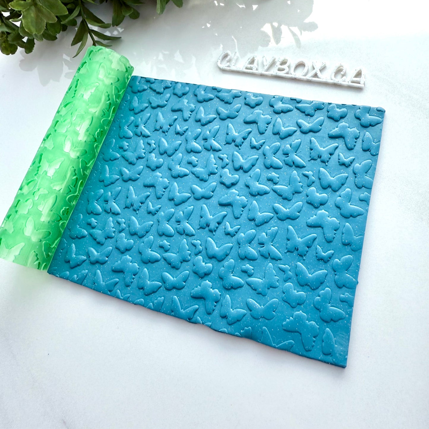 Butterfly Texture Roller – 4” Polymer Clay Roller with Seamless Butterfly Pattern