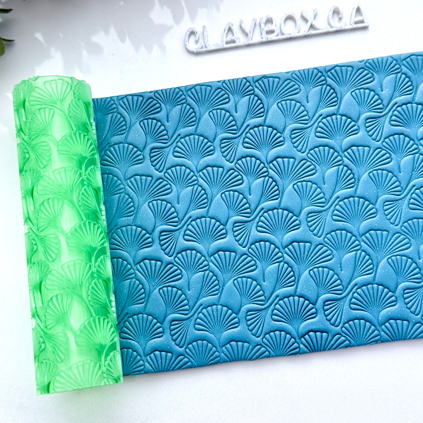 Ginkgo Texture Roller – 4” Polymer Clay Roller with Seamless Ginkgo Pattern