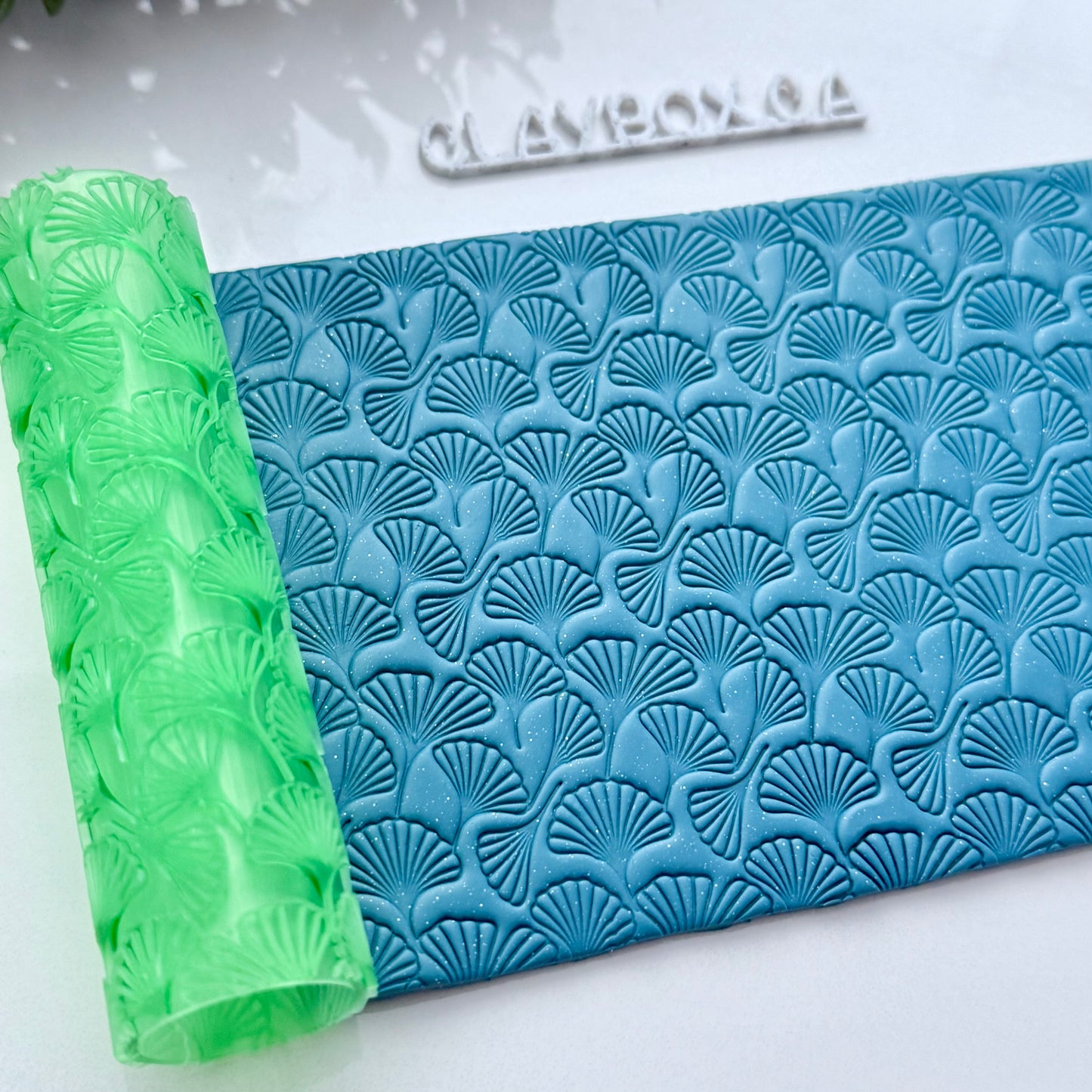 Ginkgo Texture Roller – 4” Polymer Clay Roller with Seamless Ginkgo Pattern