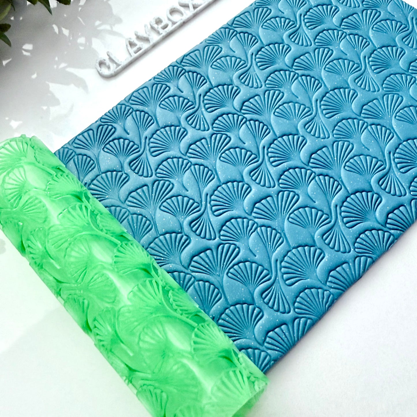 Ginkgo Texture Roller – 4” Polymer Clay Roller with Seamless Ginkgo Pattern