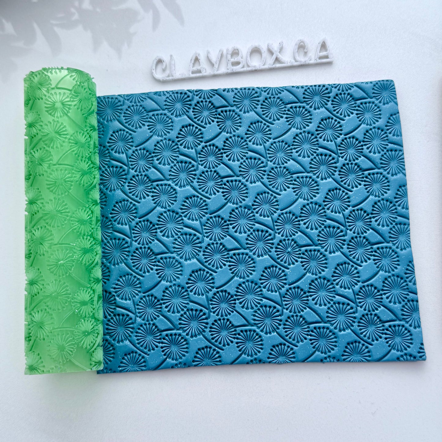 Dandelion Texture Roller for Polymer Clay – 4” Floral Pattern Tool