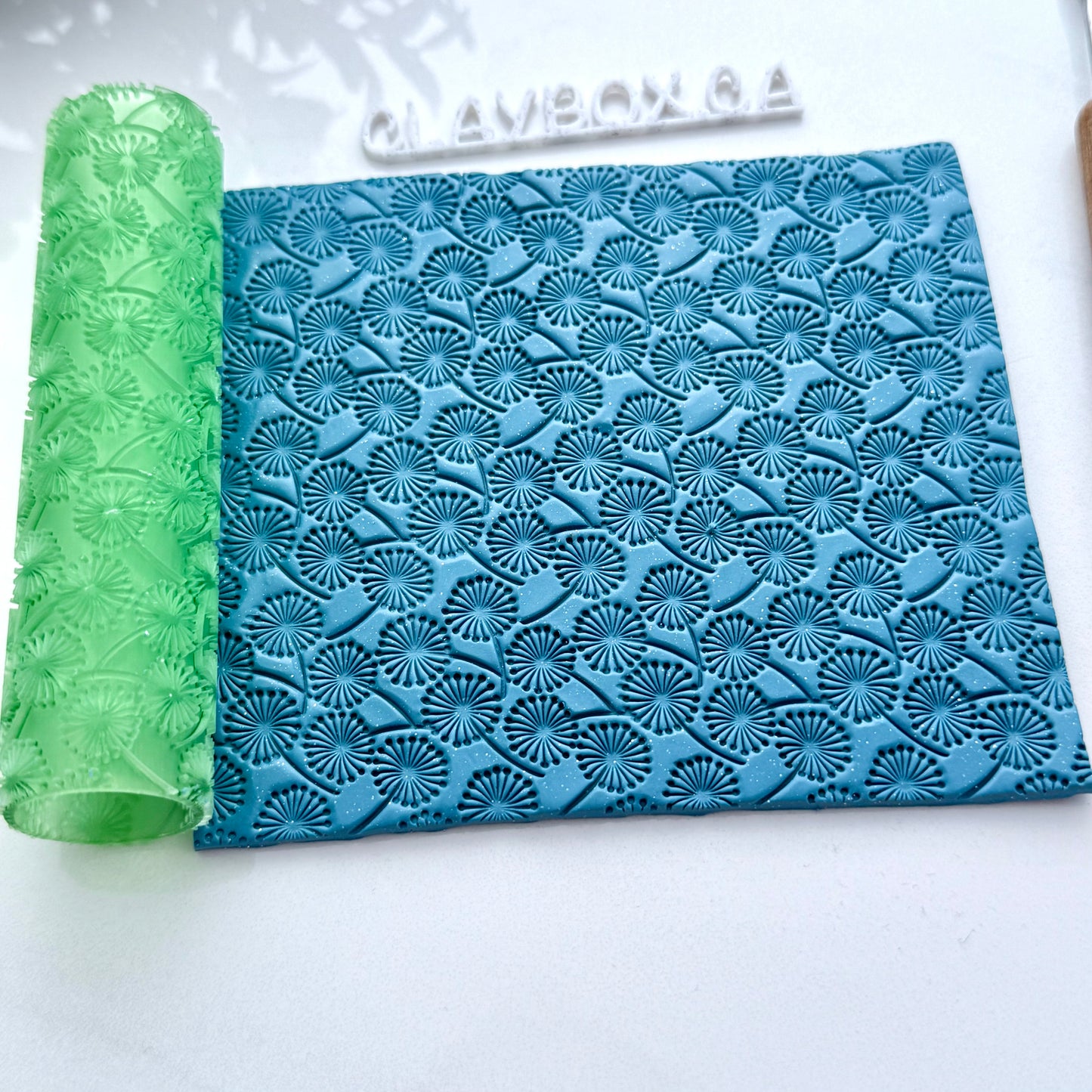 Dandelion Texture Roller for Polymer Clay – 4” Floral Pattern Tool