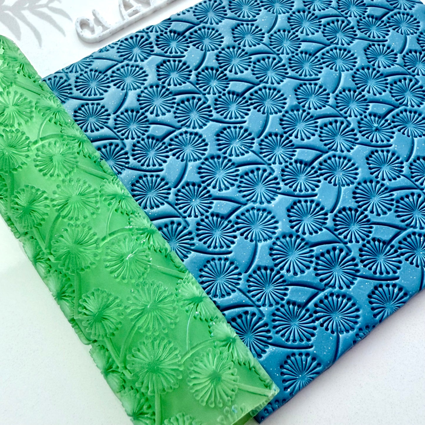 Dandelion Texture Roller for Polymer Clay – 4” Floral Pattern Tool