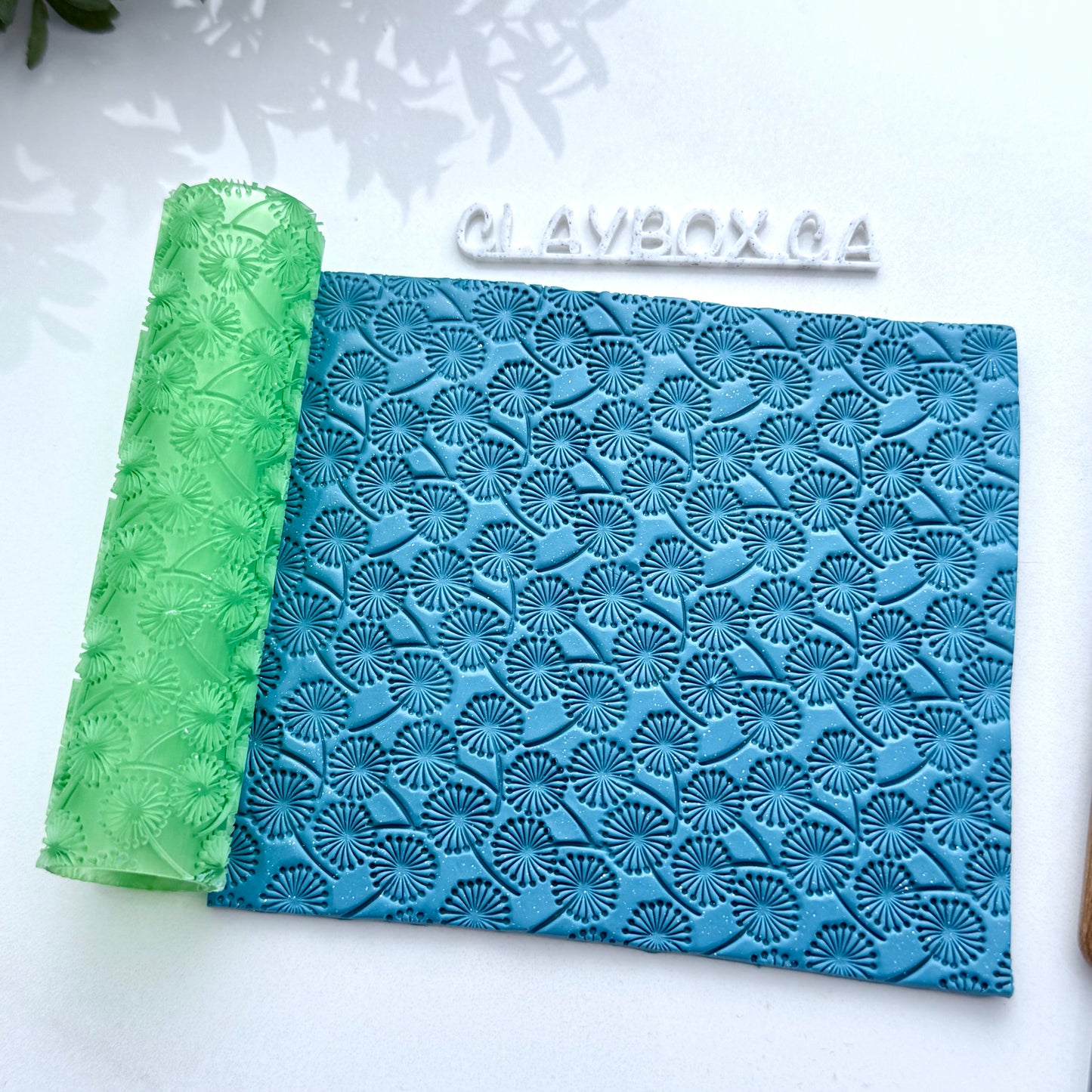 Dandelion Texture Roller for Polymer Clay – 4” Floral Pattern Tool