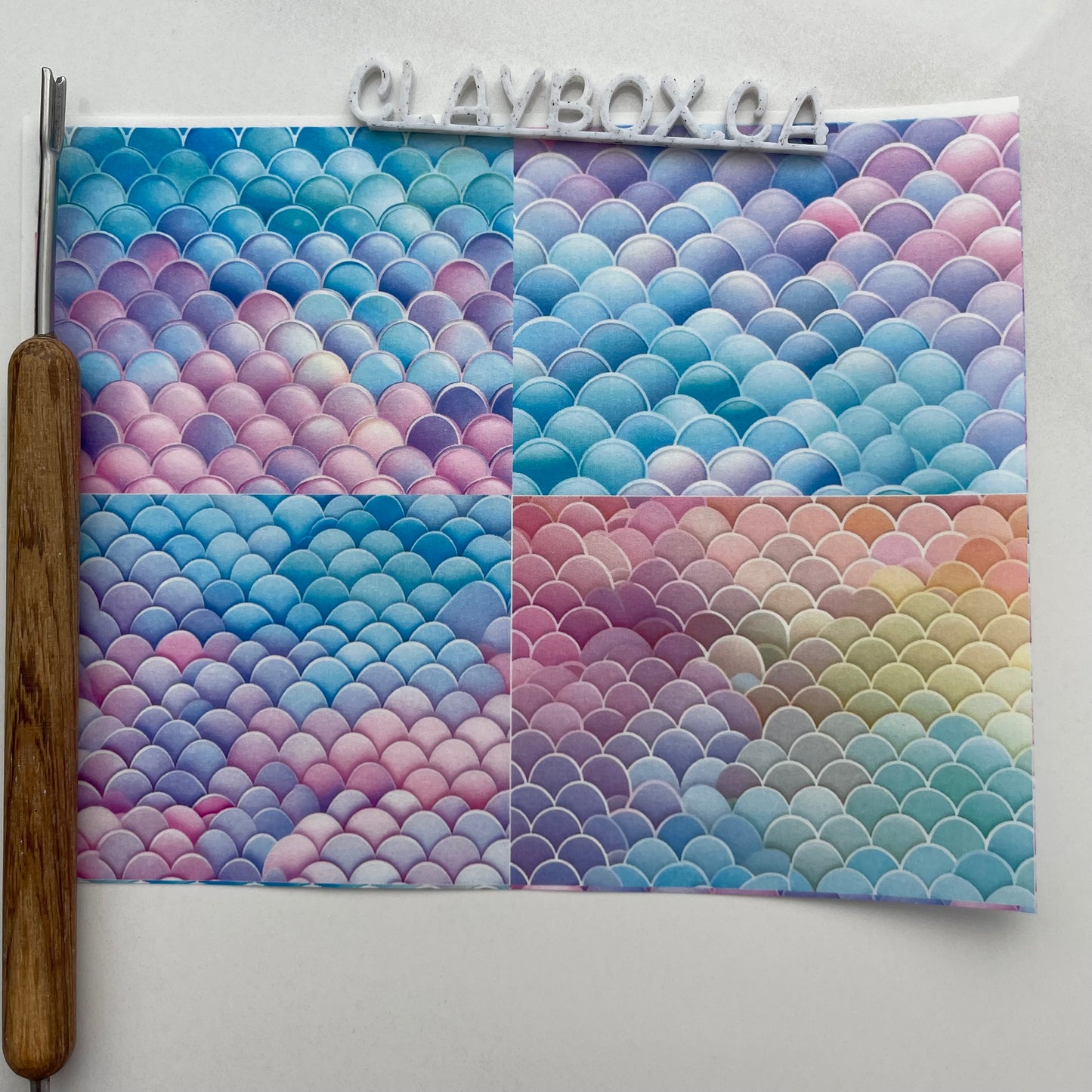 Various image transfers - for use with polymer clay