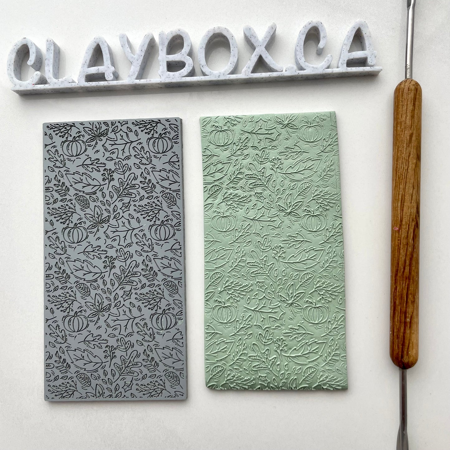 Fall leaves and pumpkins texture mat