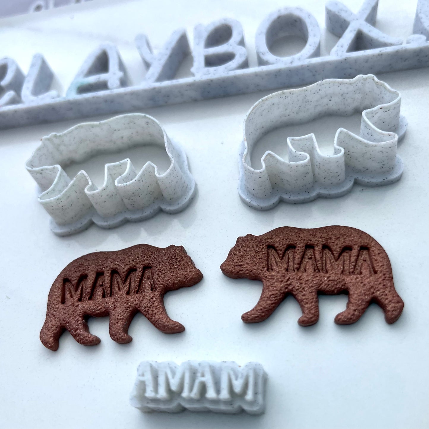 Mama bear cutter pair with MAMA stamp
