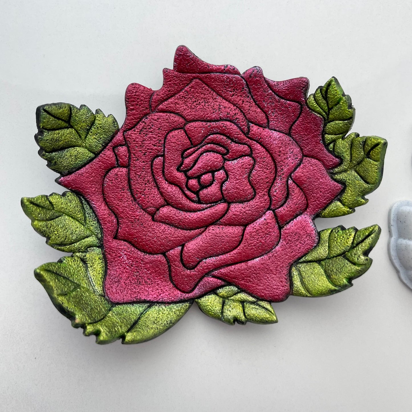 Leafy Rose Large Cutter for Polymer Clay - Ring Dishes, Coasters, and Decor