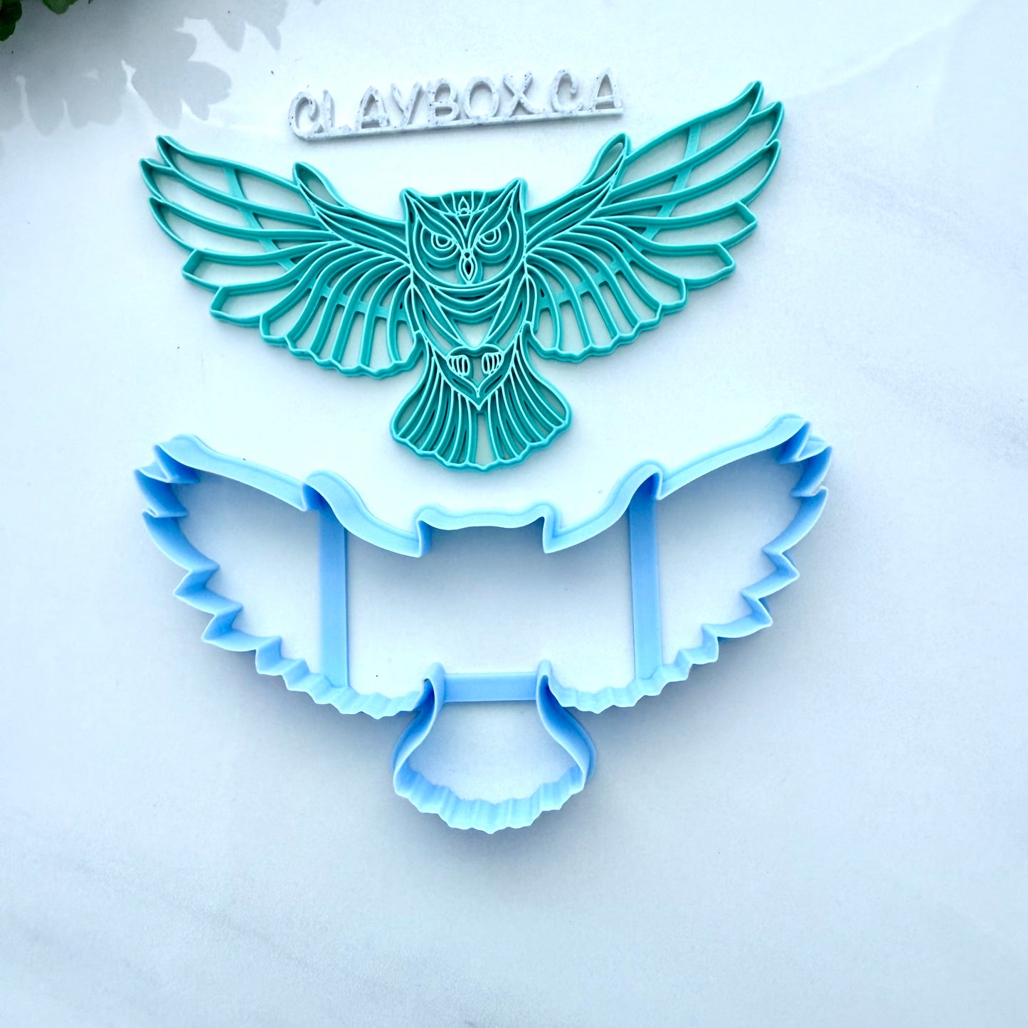 🦉 Large Owl Clay Stamp & Matching Cutter – Flying Owl Design