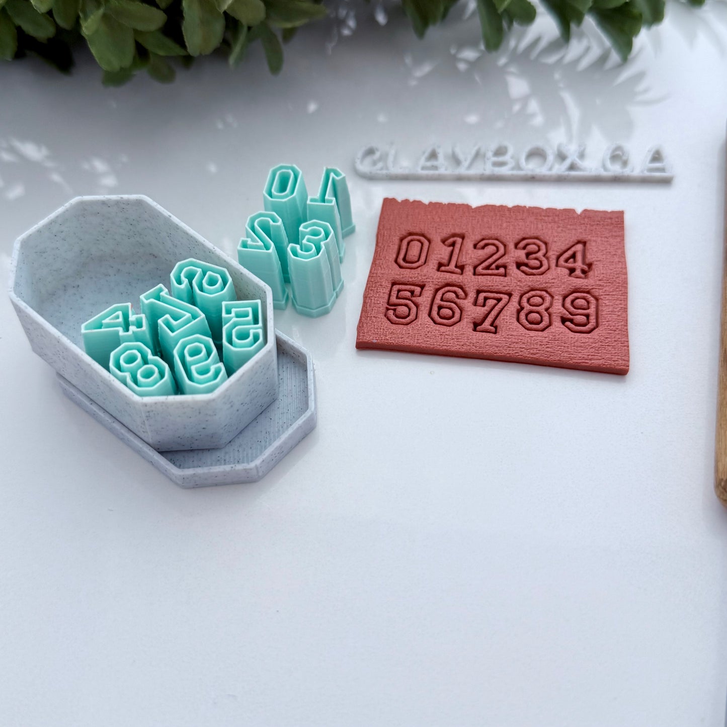 Sports Number Outline Stamps for Polymer Clay | Number Stamp Set with Storage Box