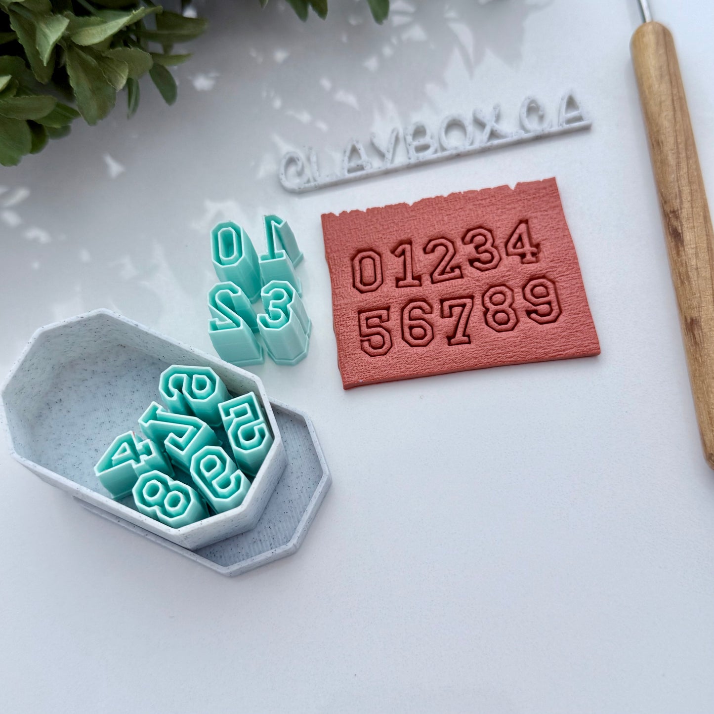 Sports Number Outline Stamps for Polymer Clay | Number Stamp Set with Storage Box