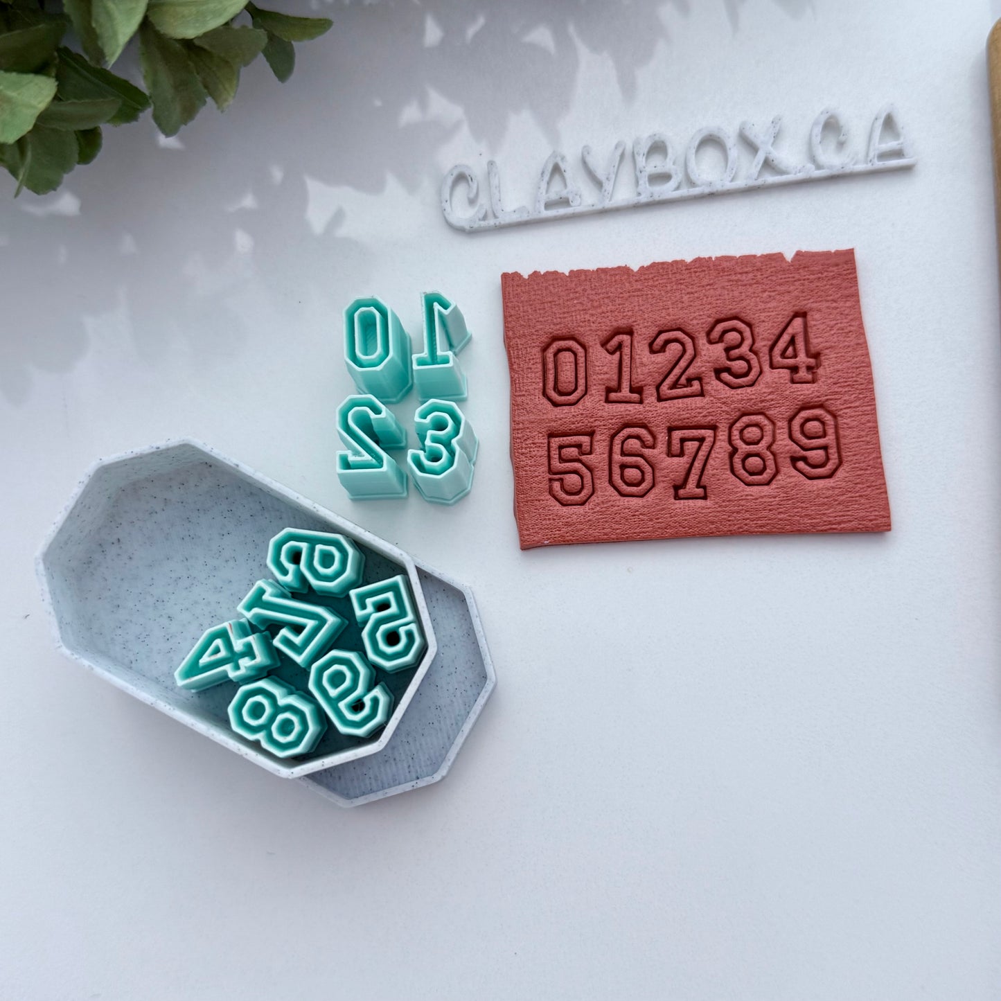 Sports Number Outline Stamps for Polymer Clay | Number Stamp Set with Storage Box