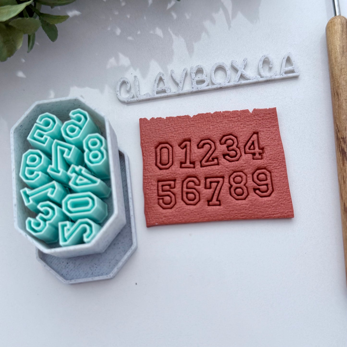Sports Number Outline Stamps for Polymer Clay | Number Stamp Set with Storage Box