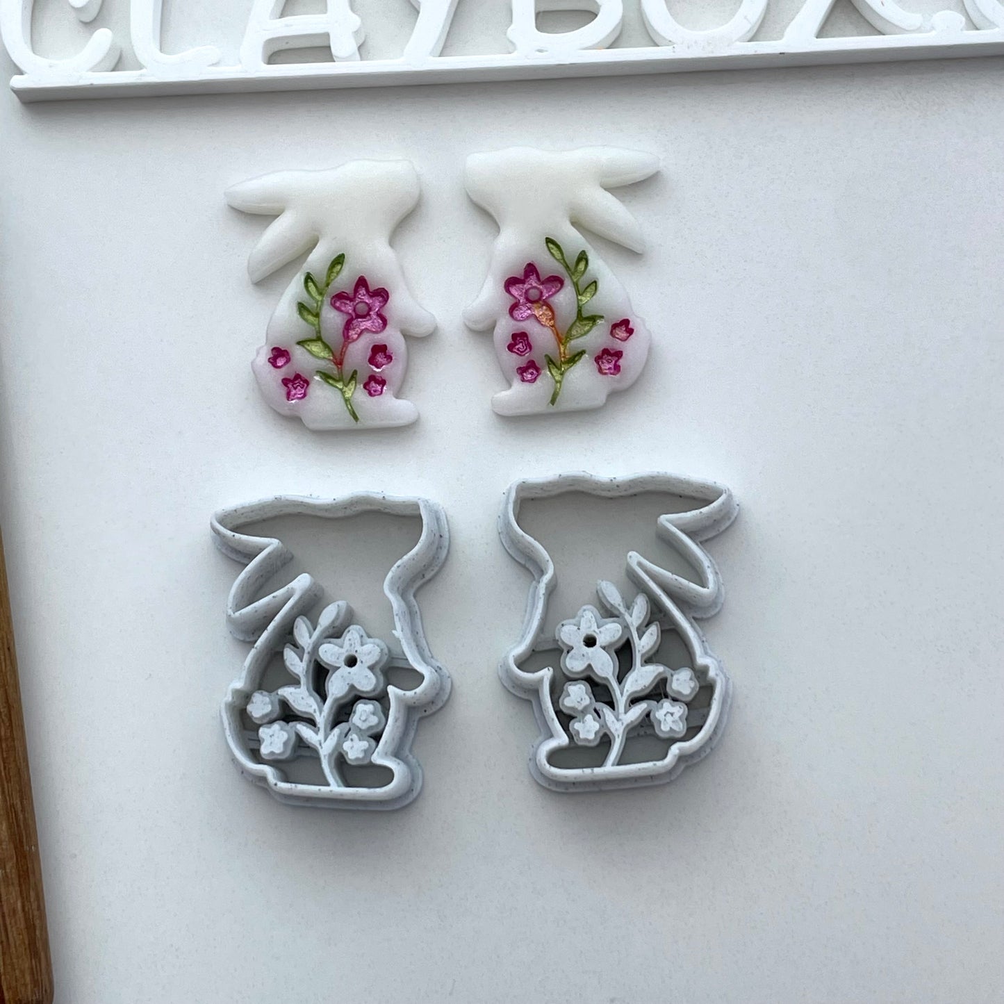 Floral bunny cutter pair